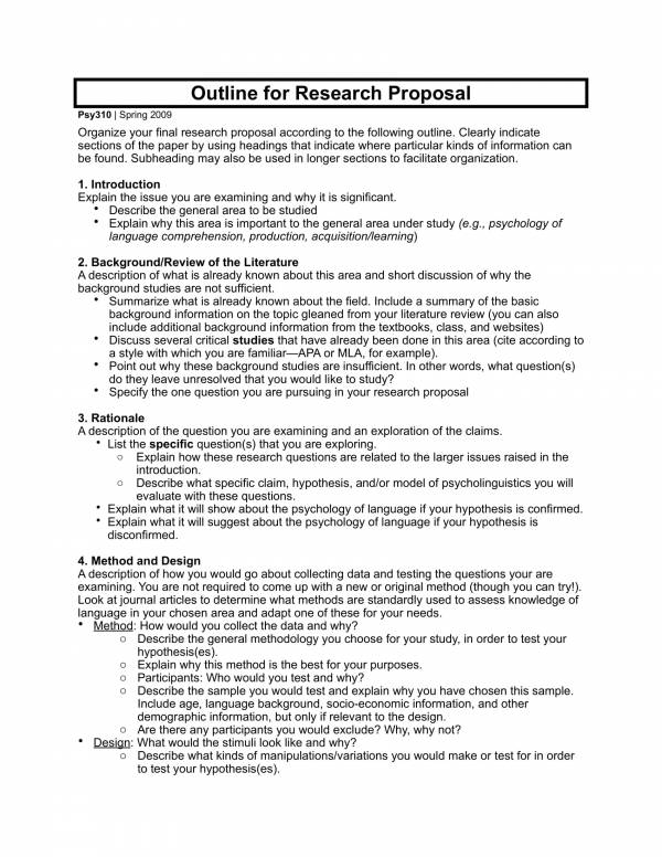 FREE 11 Basic Proposal Outline Templates In PDF MS Word Pages 