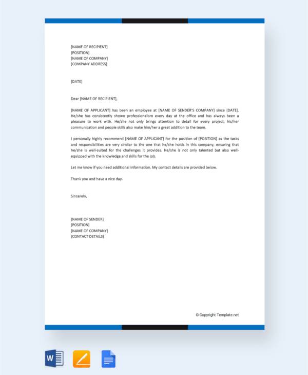 FREE 24 Sample Personal Letters Of Recommendation In PDF MS Word 