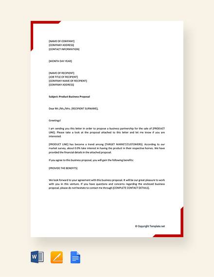 product business proposal letter