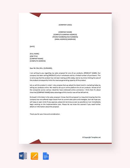 proposal letter to sell products