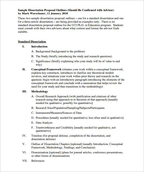 research proposal outline format