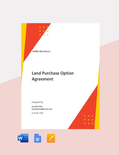 sample land purchase option agreement template