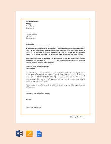 Motivation letter template word