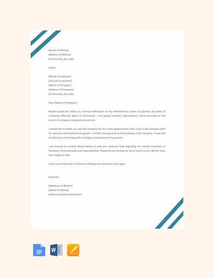 FREE 31 Sample Useful Retirement Letter Templates In Microsoft MS Word 