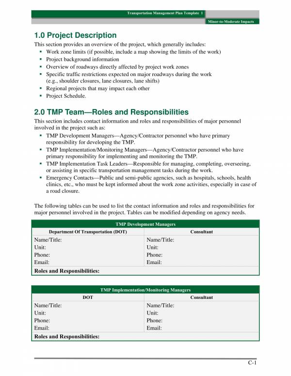 sample transportation management plans and templates 025