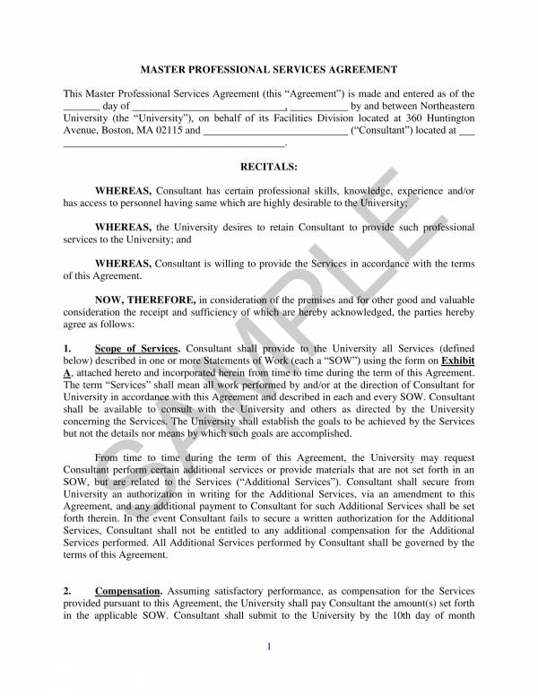 sample university master professional services agreement template 01