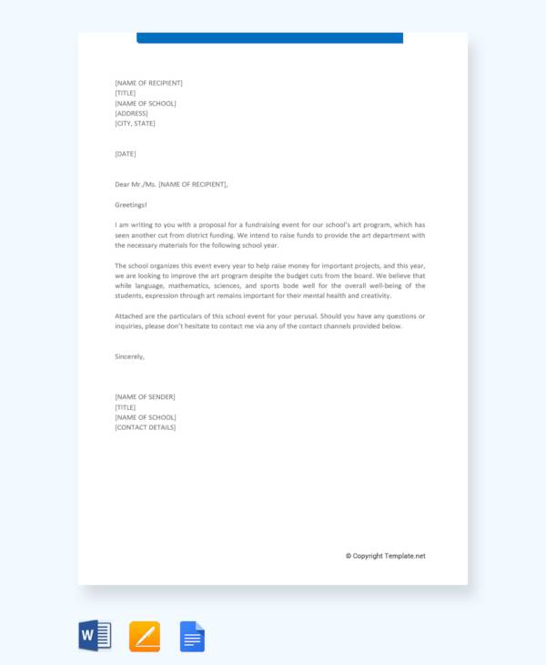 school event proposal letter