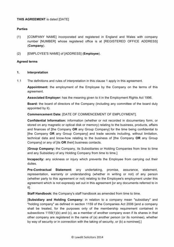 senior executive employment agreement contract 03