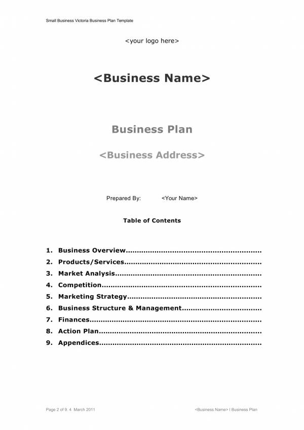 short business plan template 2