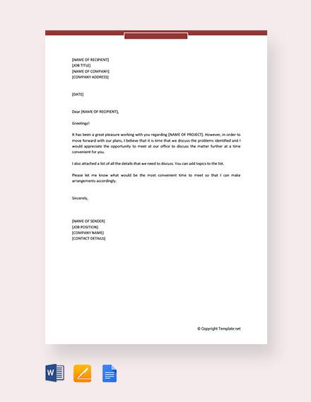 letter invitation words 100 PDF, DOC  Business Meeting  Invitation  12 Letter