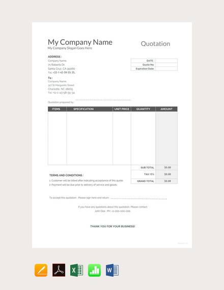 simple quotation template