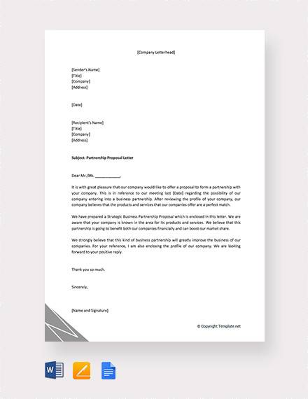 Business Partnership Proposal Letter Template