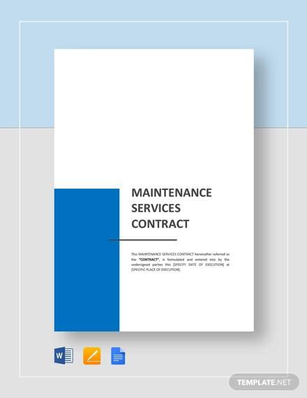 maintenance service contract