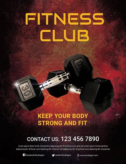body fitness club flyer template