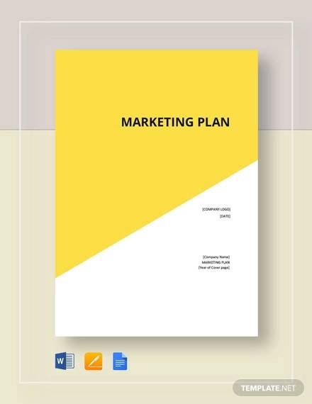 cover page marketing plan template