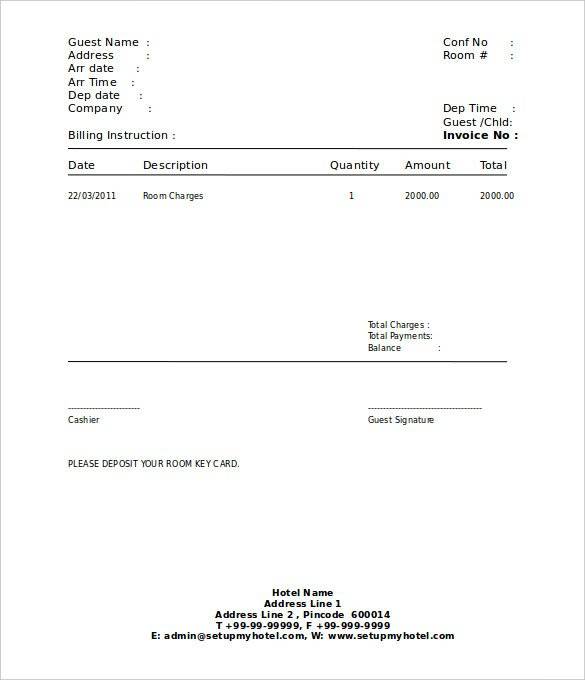 FREE 16 Printable Hotel Receipt Templates In PDF MS Word