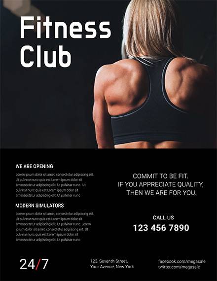 fitness club flyer template