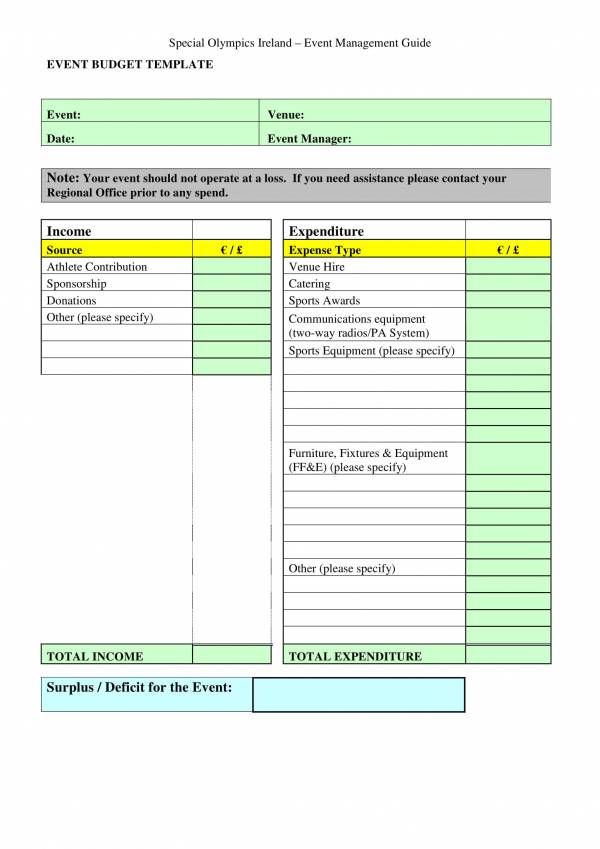 free download event planner budget template word