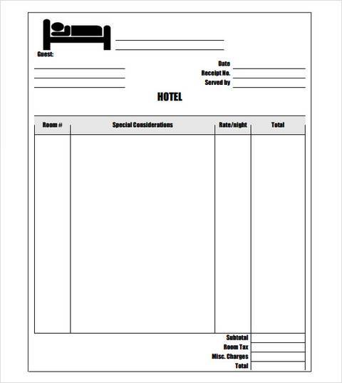 Free 16 Printable Hotel Receipt Templates In Pdf Ms Word