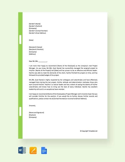 FREE 11+ Sample Promotion Recommendation Letter Templates ...