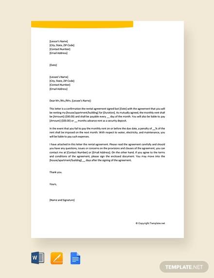 FREE 15 Sample Rental Agreement Letter Templates In MS Word PDF 