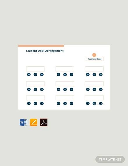 free student desk arrangement template