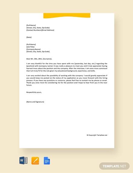 FREE 17+ Sample Thank You Letters After Job Interview in PDF | MS Word ...