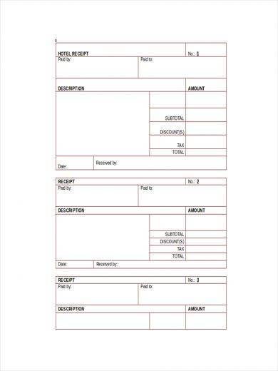 free 11 printable hotel receipt templates in pdf ms word