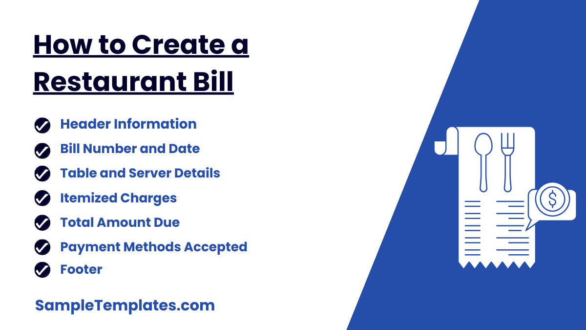 how to create a restaurant bill
