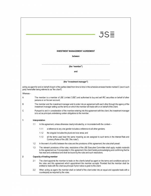 investment management agreement contract template 1