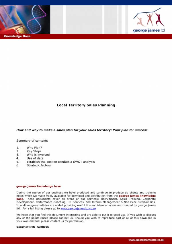 local territory sales plan template 1