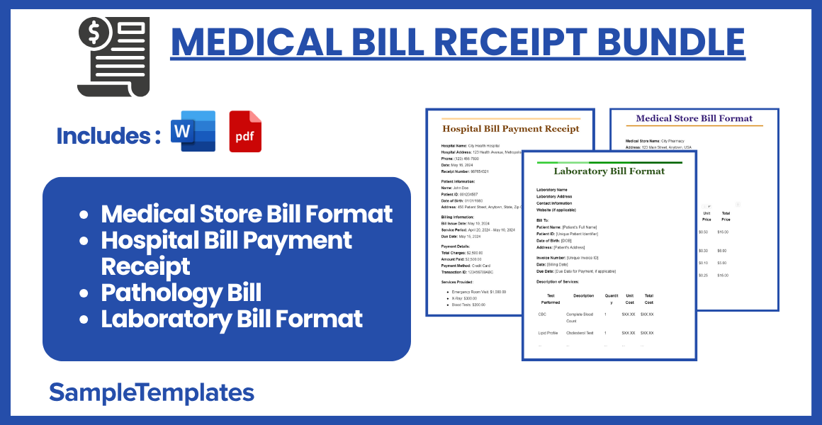 medical bill receipt bundle