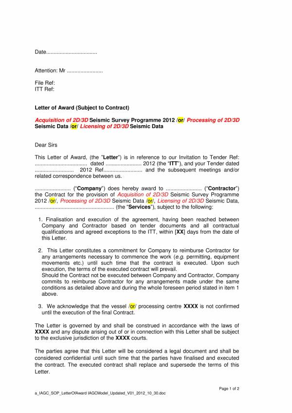 Company Reference Letter For Tender