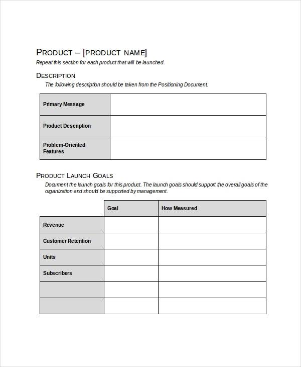 New Product Launch Plan Template