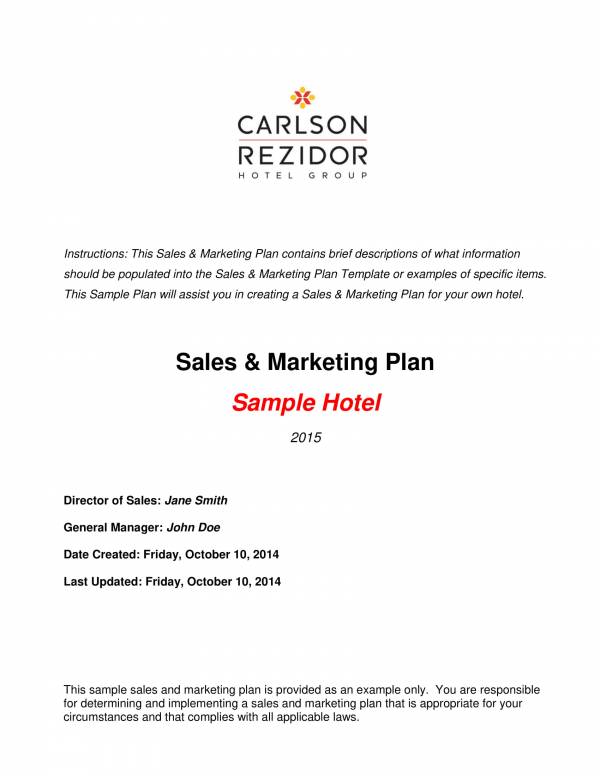 sales and marketing plan sample for hotel 01