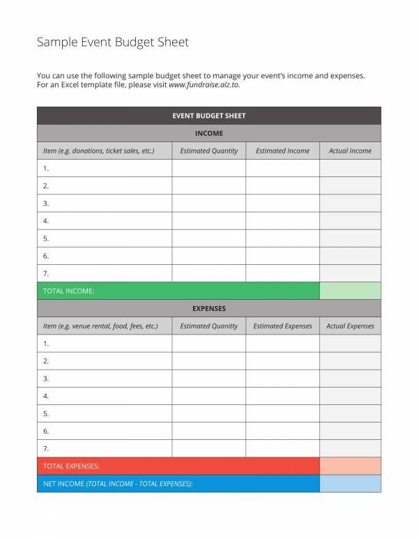 sample event budget proposal template 1