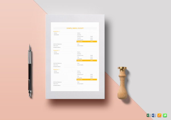 sample printable hotel receipt template