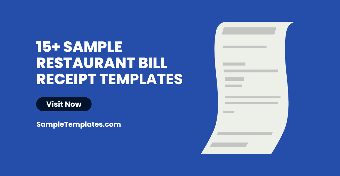 sample restaurant bill receipt templates
