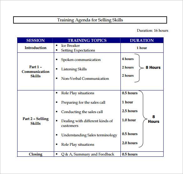 Sales Training Plan Template