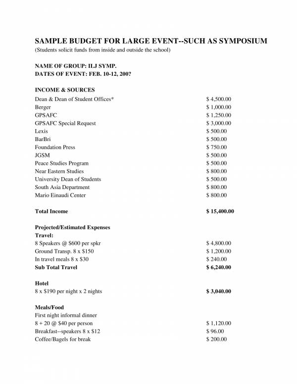 PDF Event Budget Proposal PDF T l charger Download