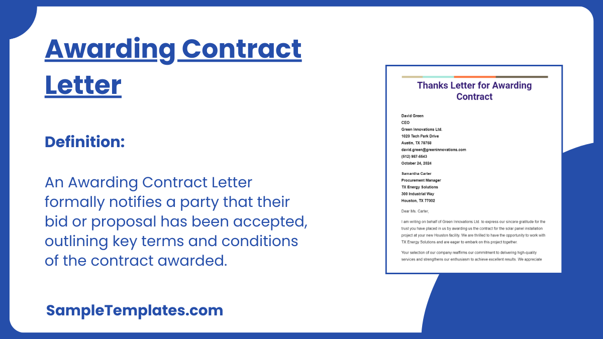 Awarding Contract Letter