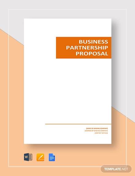 business partnership proposal template
