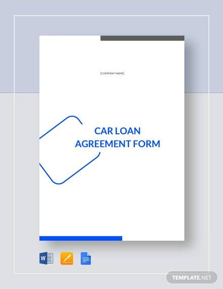 car loan agreement form template