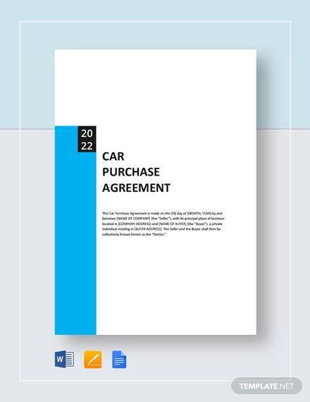 car purchase agreement template
