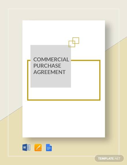 commercial purchase agreement template