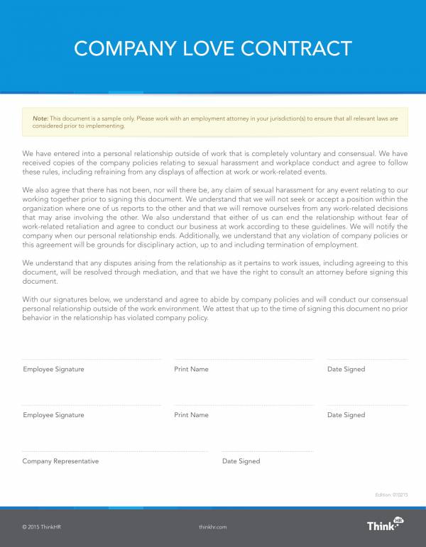 company love or relationship agreement contract 1