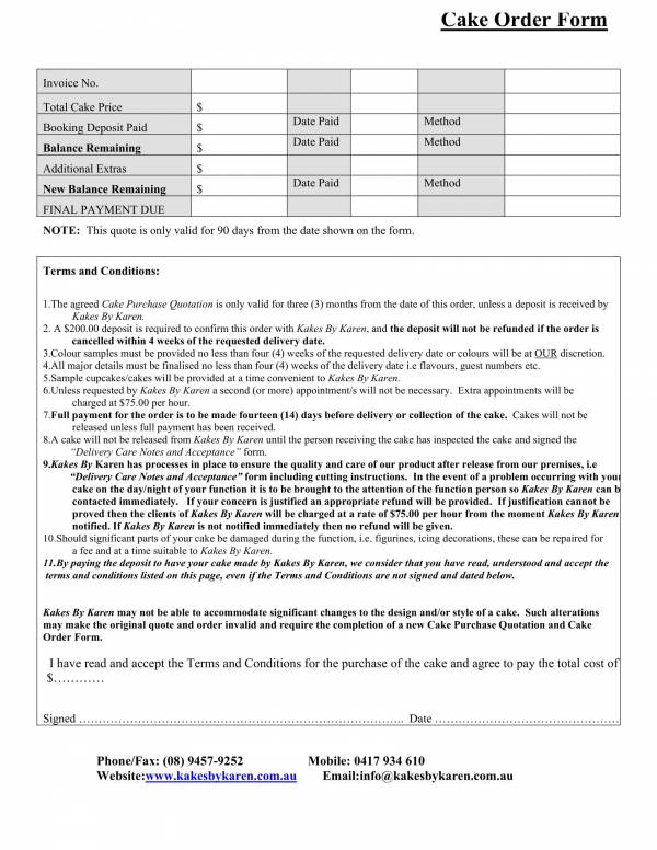current cake order form template 1