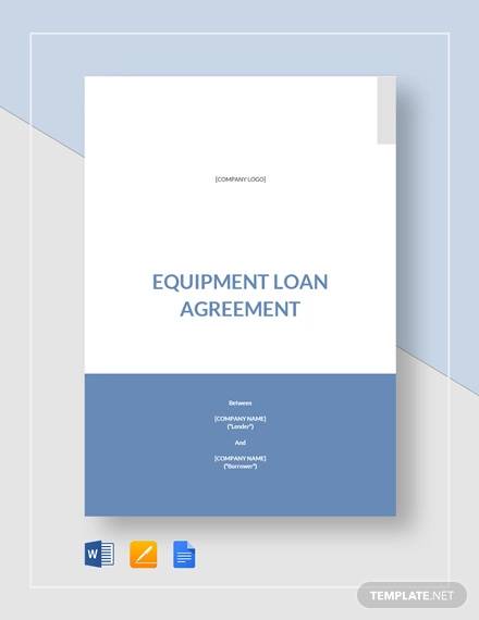 equipment loan agreement template