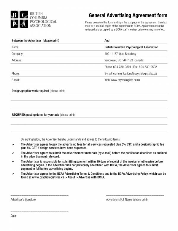 Radio Advertising Agreement Template