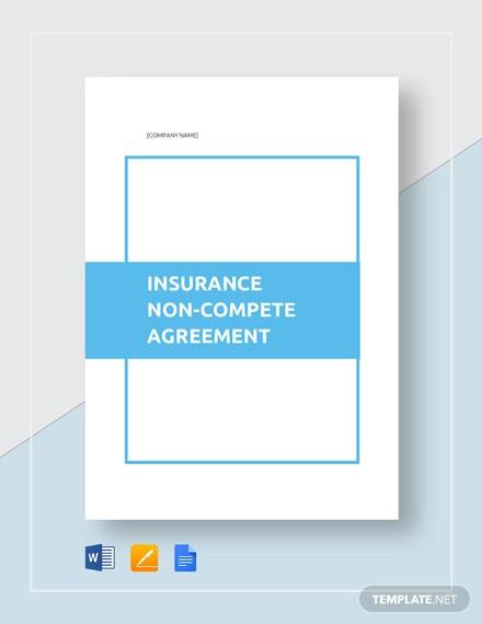 insurance non compete agreement template
